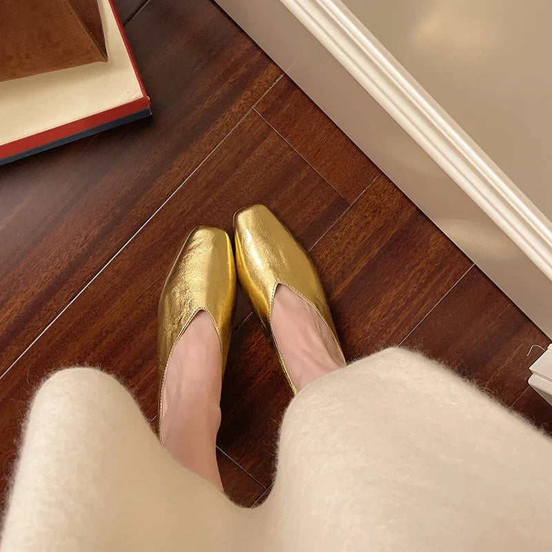 Missia | Metallic Leather Mules