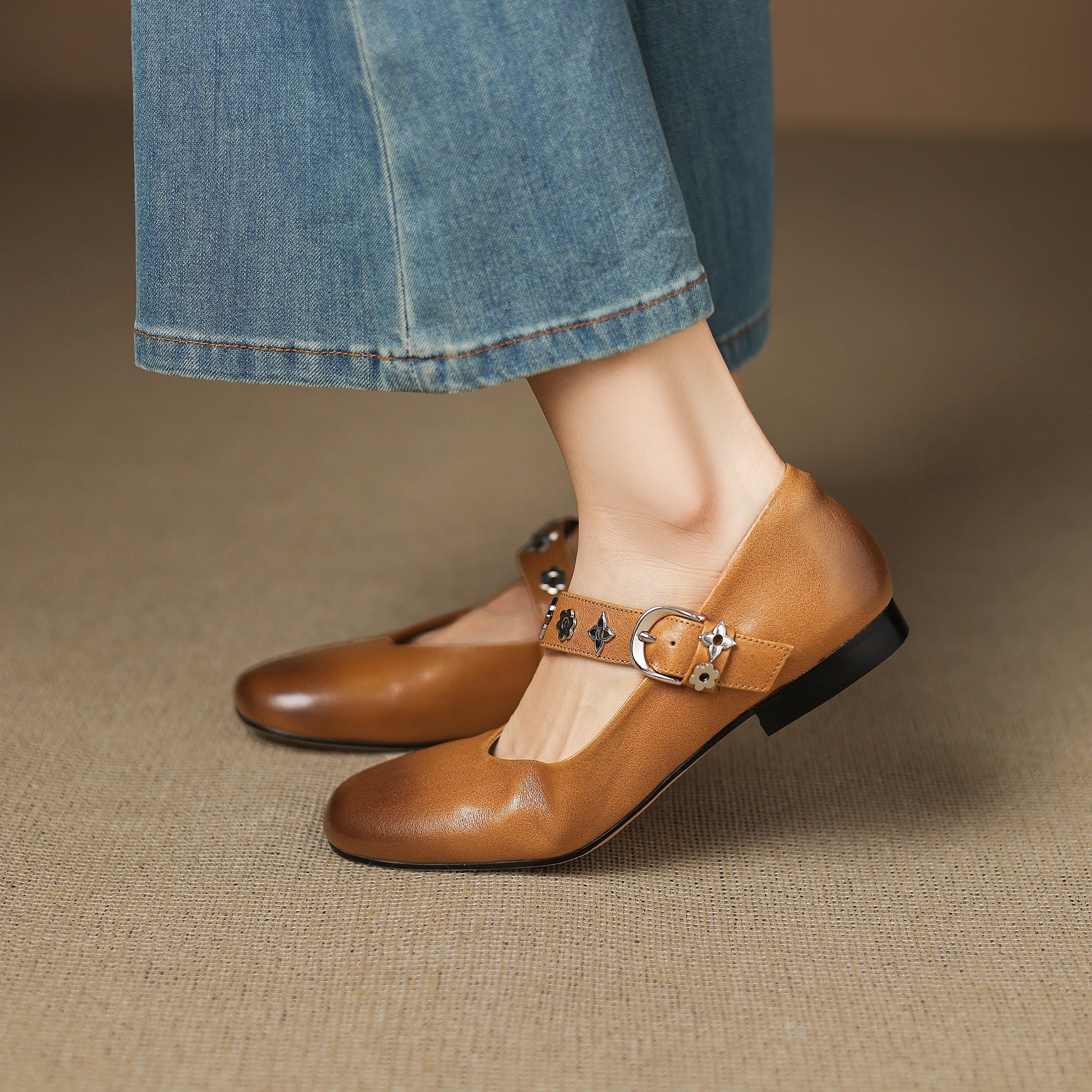 Ella | Studded Mary Jane Flats