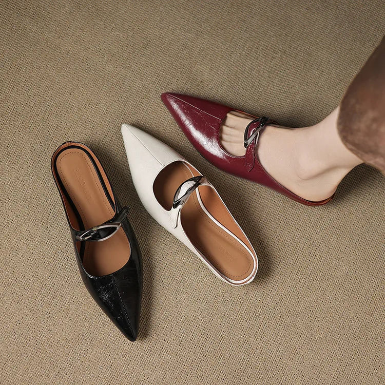 Adore | Pointed-Toe Buckle Mules
