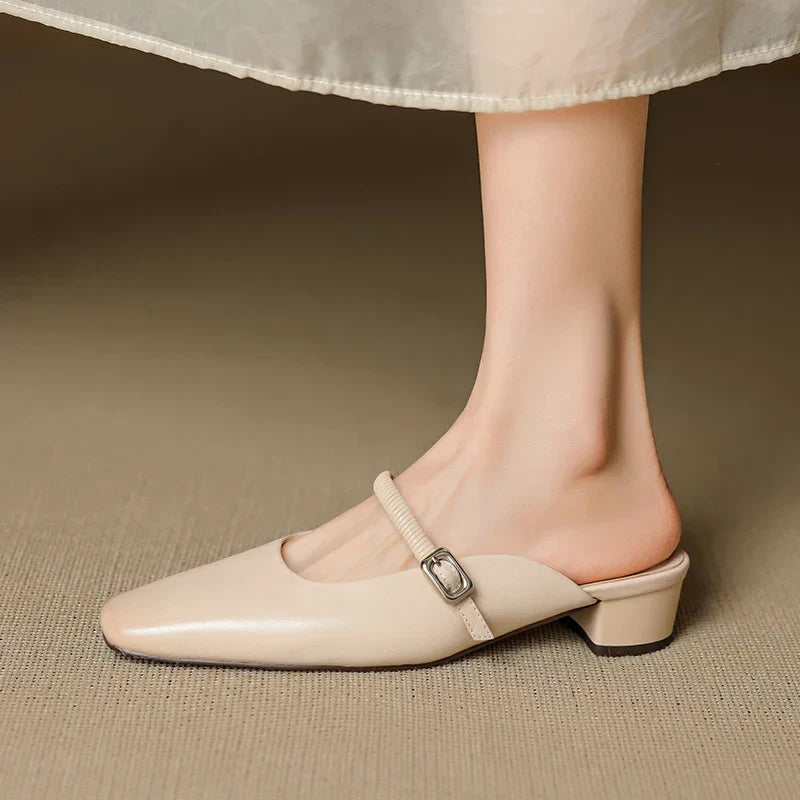 Alba | Mary Jane Block Heel Mules