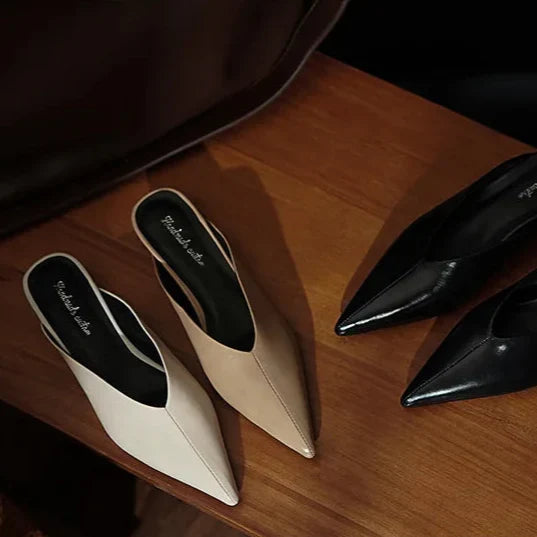Sofieya | Pointed-Toe Leather Mules