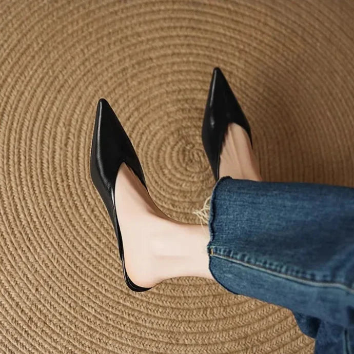Sofieya | Pointed-Toe Leather Mules