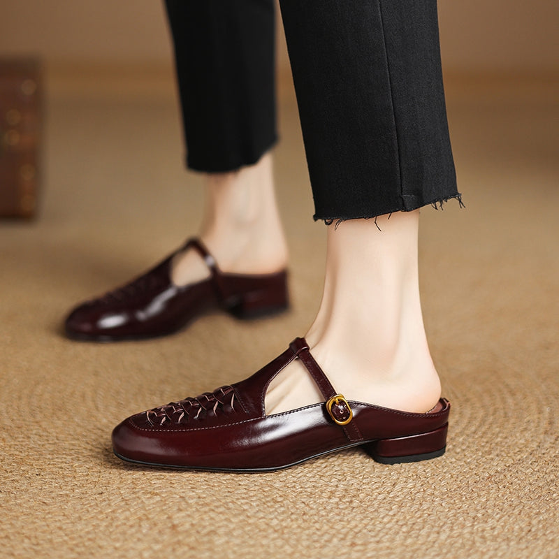 Margie | Woven Mary Jane Mules
