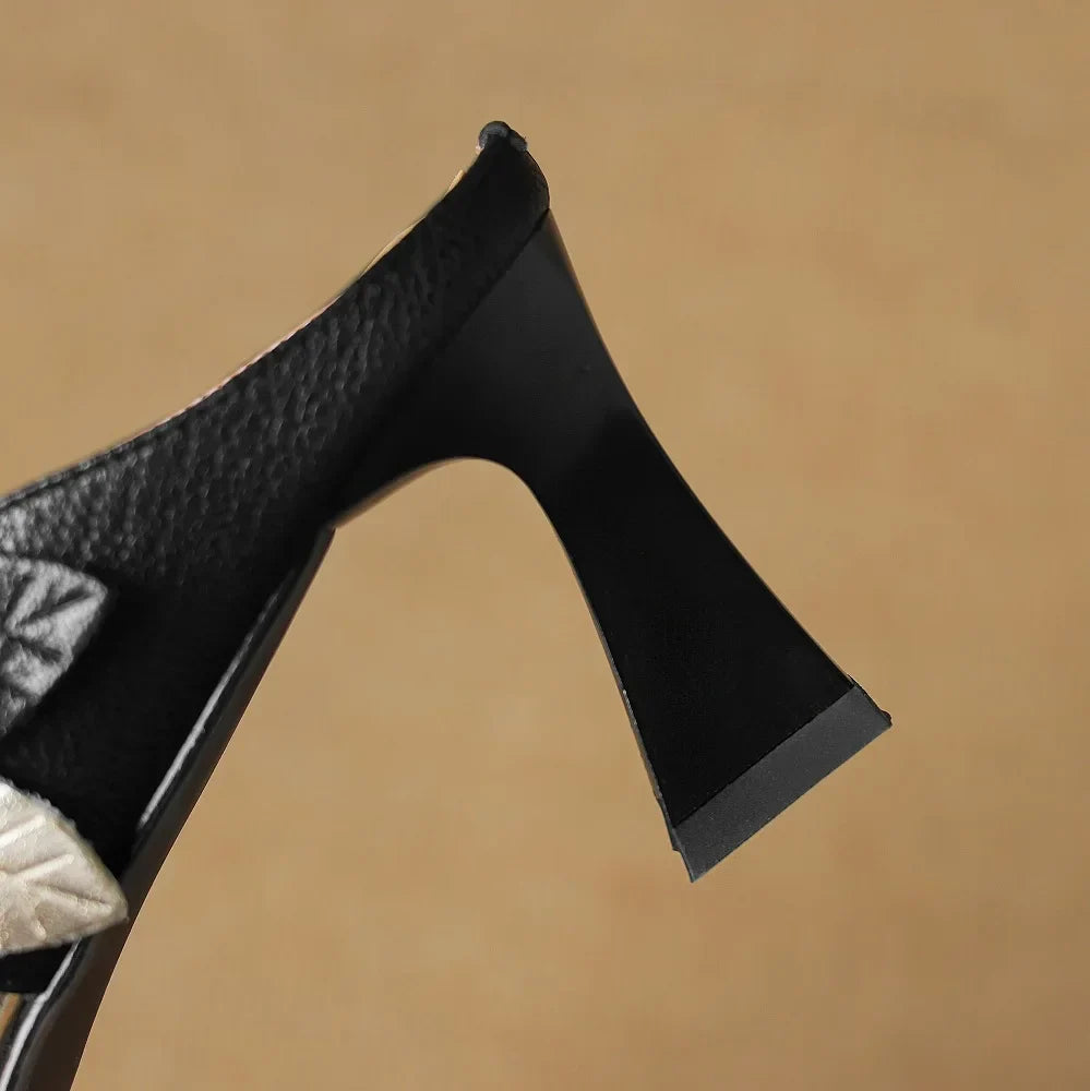 Thalia | Rose Accent Pointed-Toe Mules