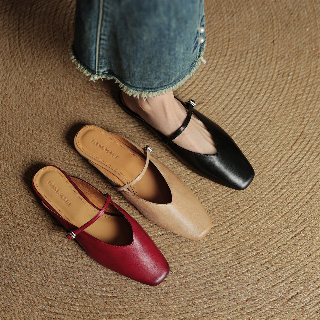 Hera | Square-Toe Mary Jane Mules