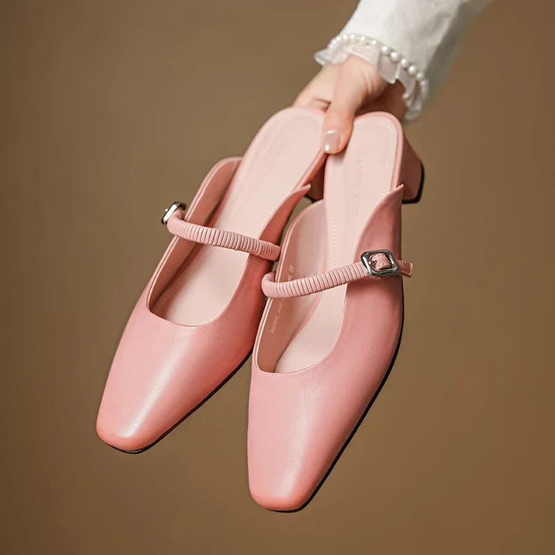 Alba | Mary Jane Block Heel Mules