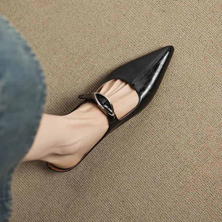 Adore | Pointed-Toe Buckle Mules
