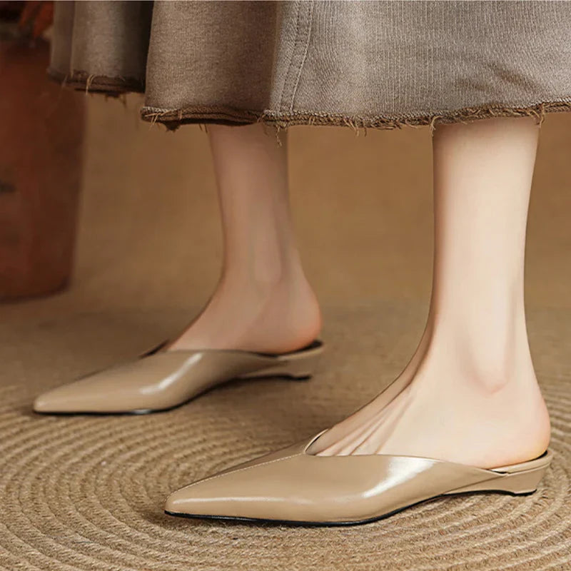 Sofieya | Pointed-Toe Leather Mules
