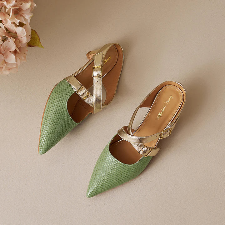 Patricia | Elegant Cross-Strap Mule Heels