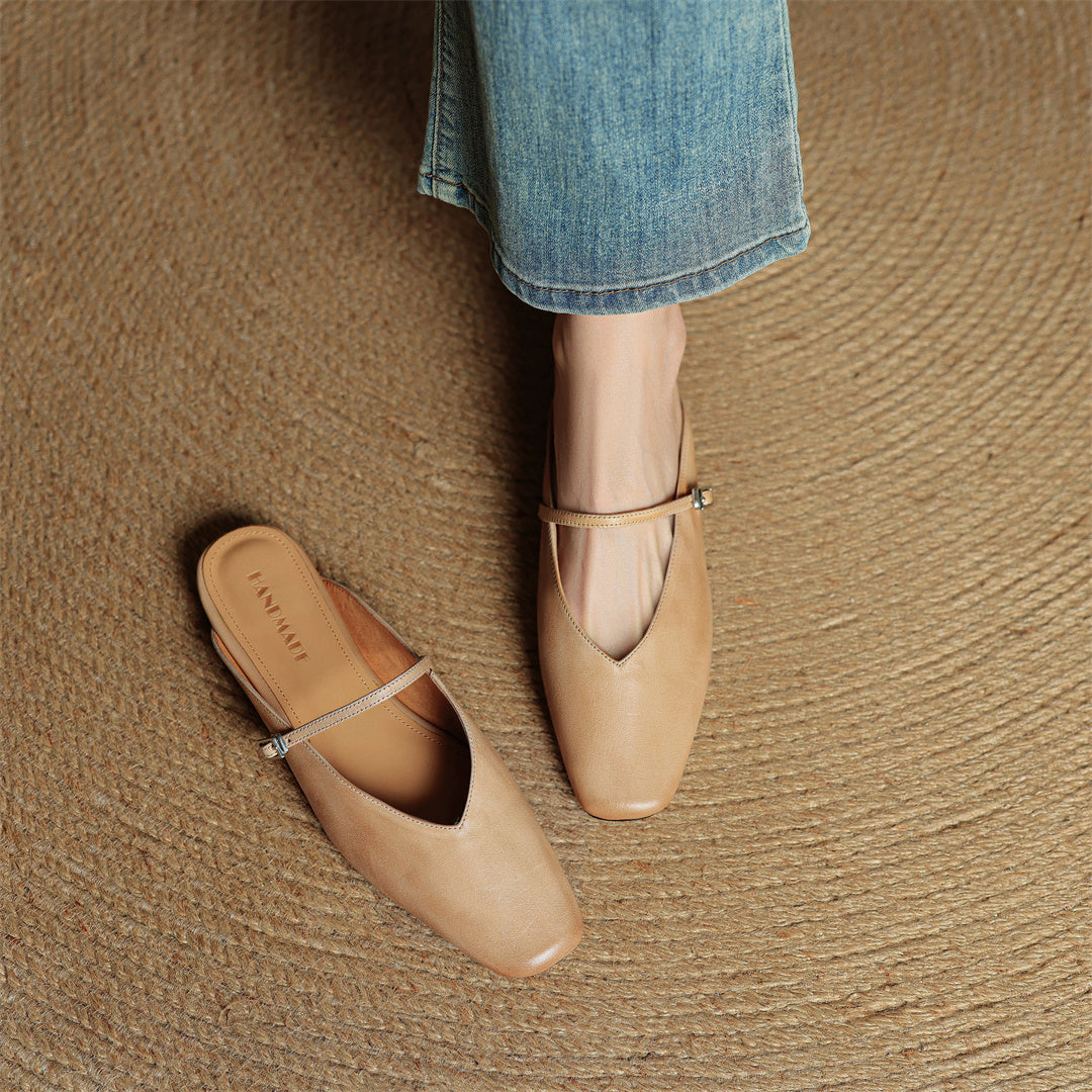 Hera | Square-Toe Mary Jane Mules
