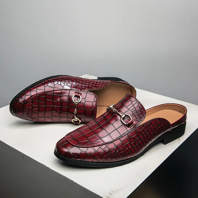 Kaye | Croc-Embossed Mule Loafers
