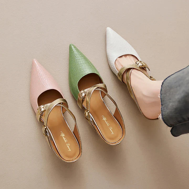 Patricia | Elegant Cross-Strap Mule Heels