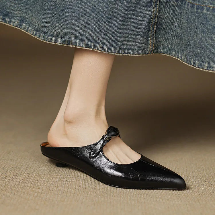 Adore | Pointed-Toe Buckle Mules