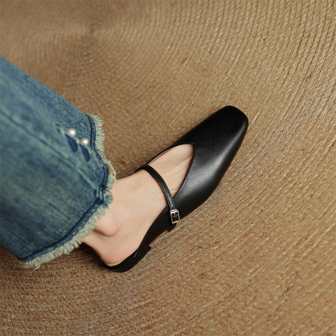 Hera | Square-Toe Mary Jane Mules