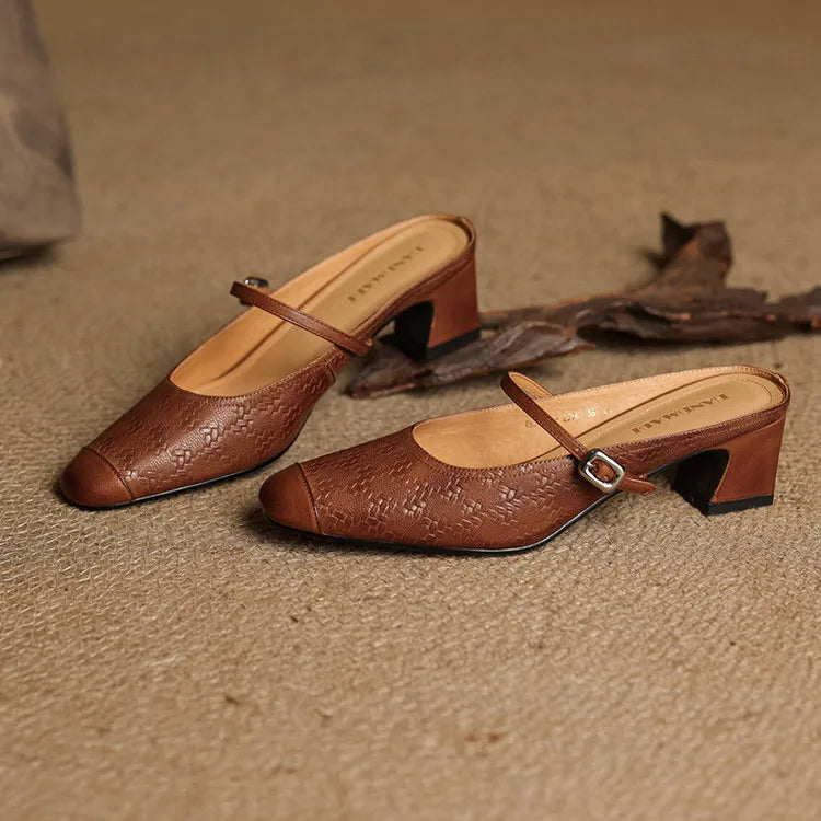 Iza | Classic Mary Jane Mule Heels