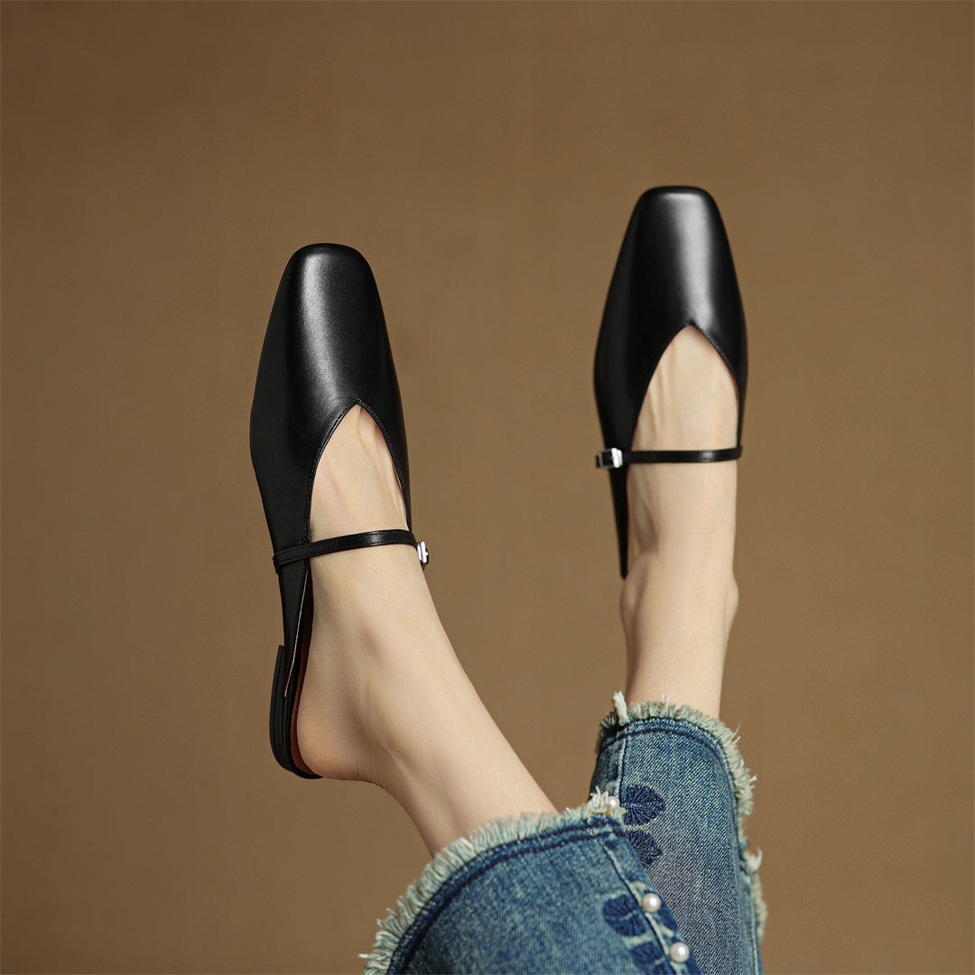 Hera | Square-Toe Mary Jane Mules