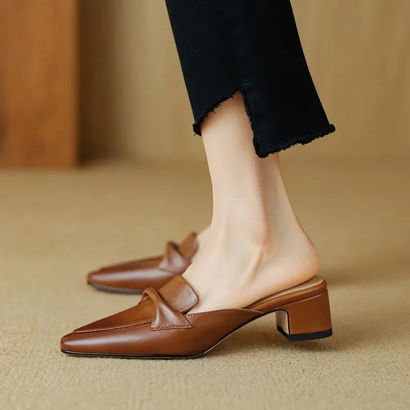 Yetti | Elegant Bow Mule Heels