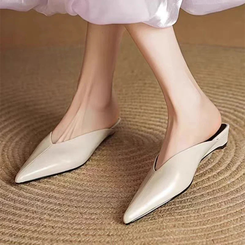 Sofieya | Pointed-Toe Leather Mules