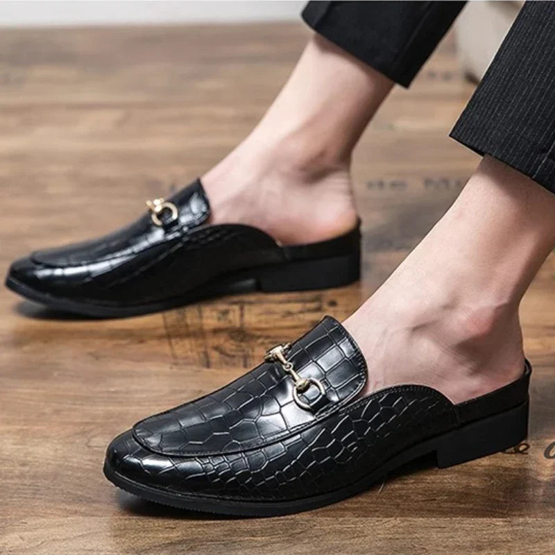Kaye | Croc-Embossed Mule Loafers