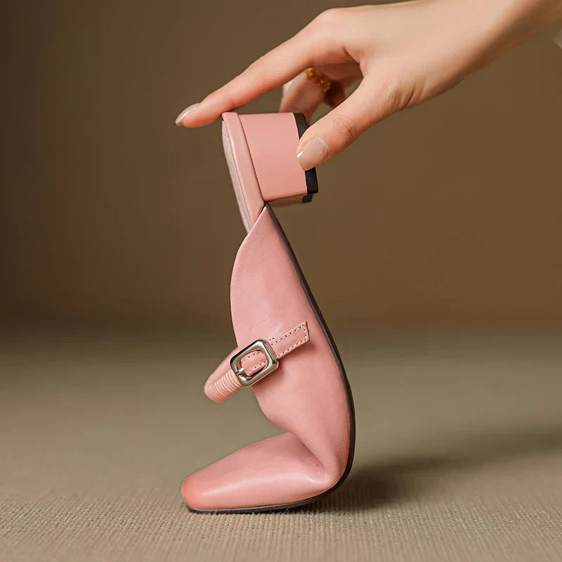 Alba | Mary Jane Block Heel Mules
