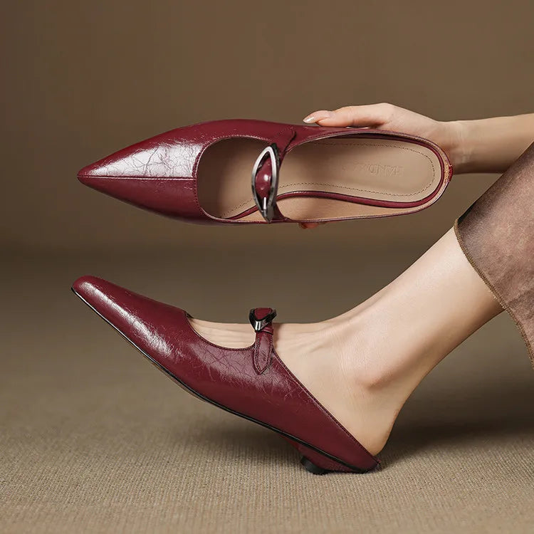 Adore | Pointed-Toe Buckle Mules