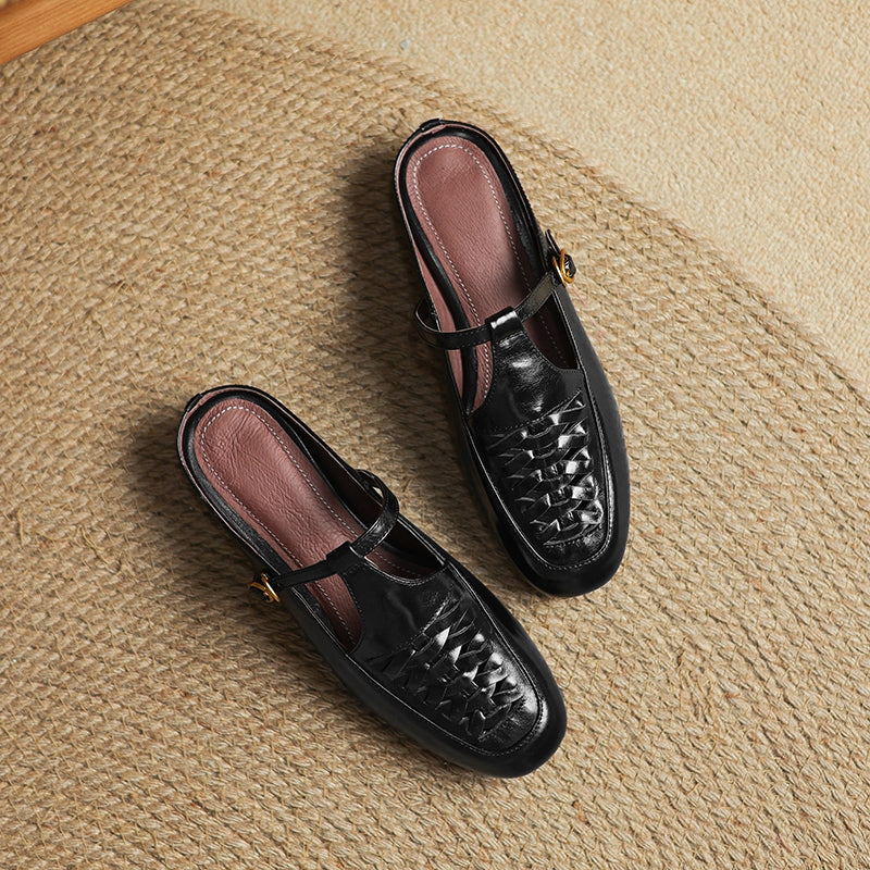 Margie | Woven Mary Jane Mules