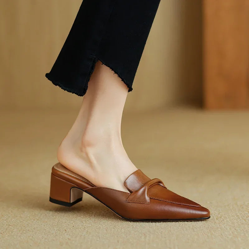Yetti | Elegant Bow Mule Heels