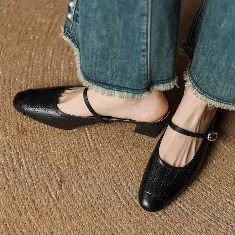 Iza | Classic Mary Jane Mule Heels