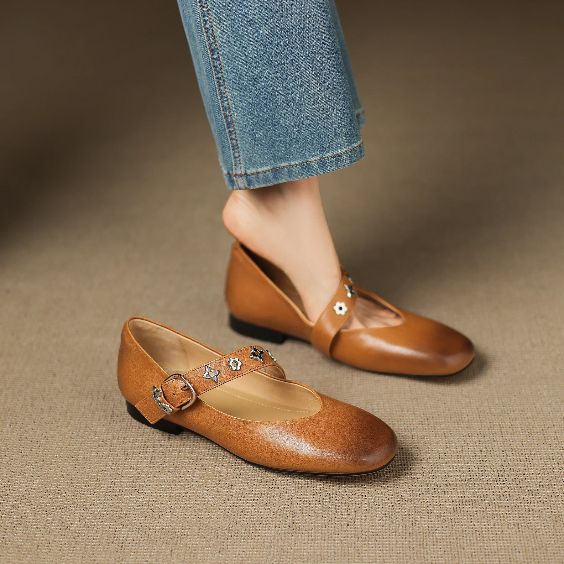 Ella | Studded Mary Jane Flats