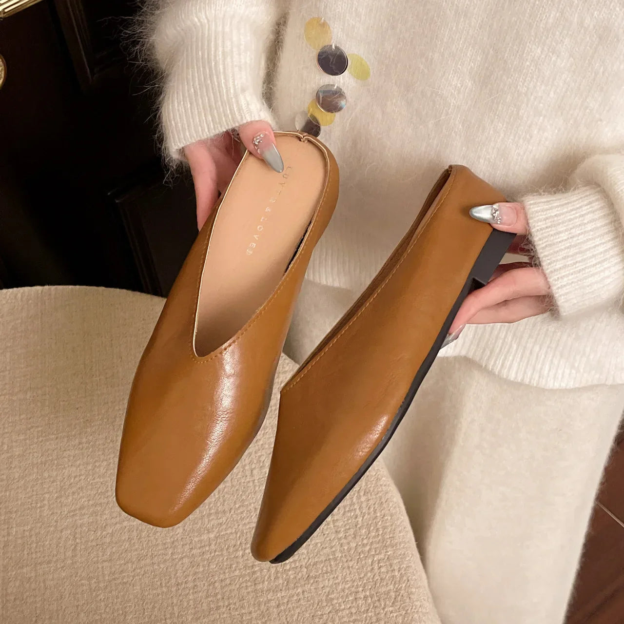 Missia | Metallic Leather Mules