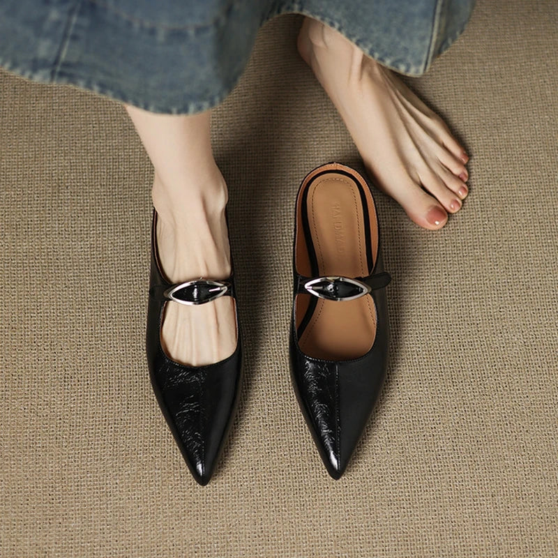 Adore | Pointed-Toe Buckle Mules