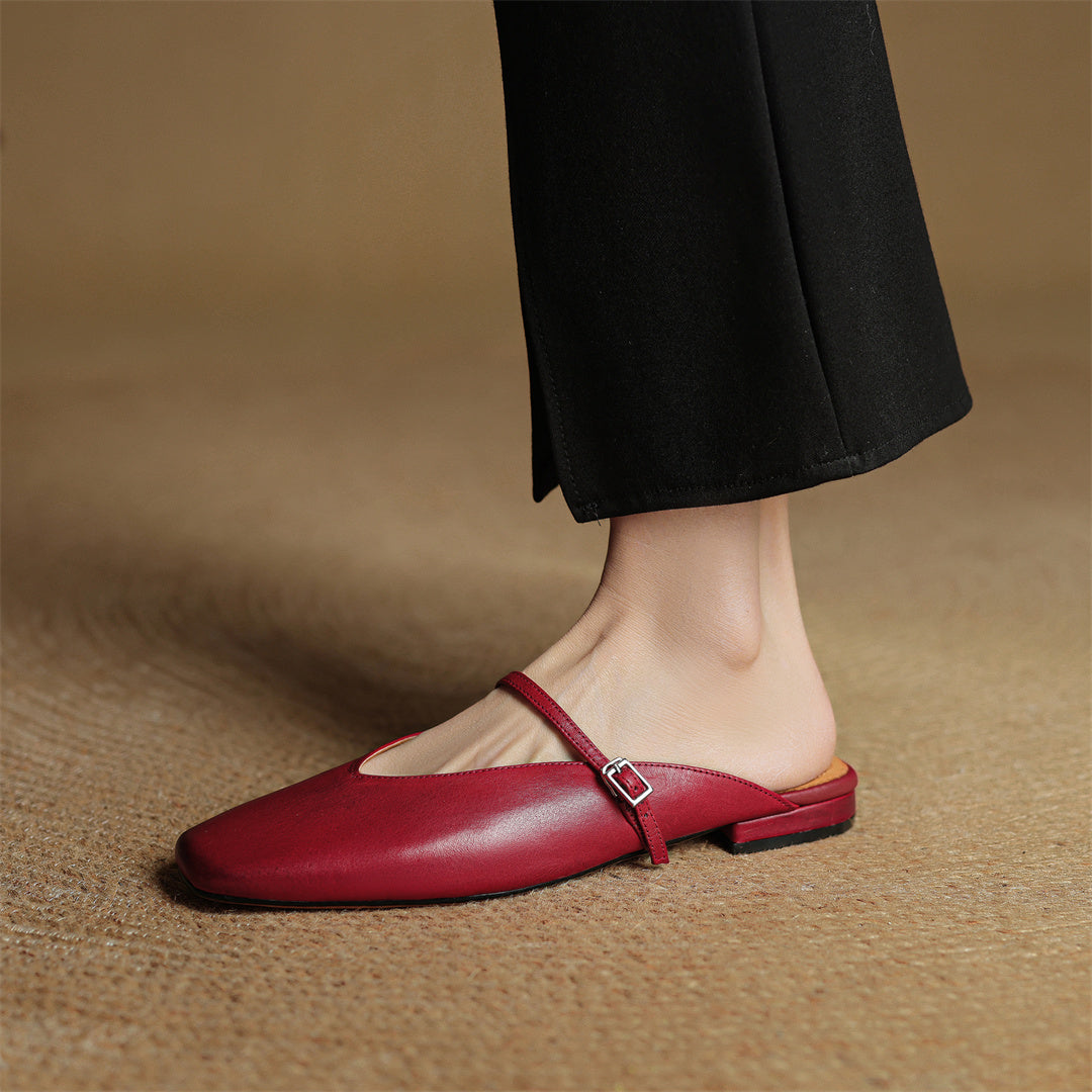 Hera | Square-Toe Mary Jane Mules