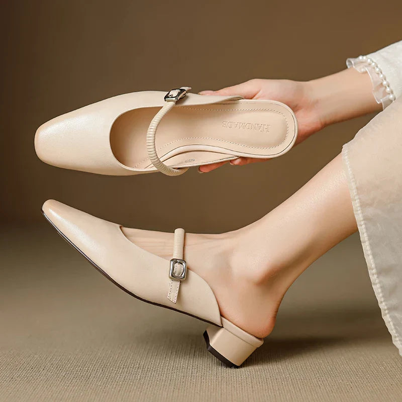 Alba | Mary Jane Block Heel Mules