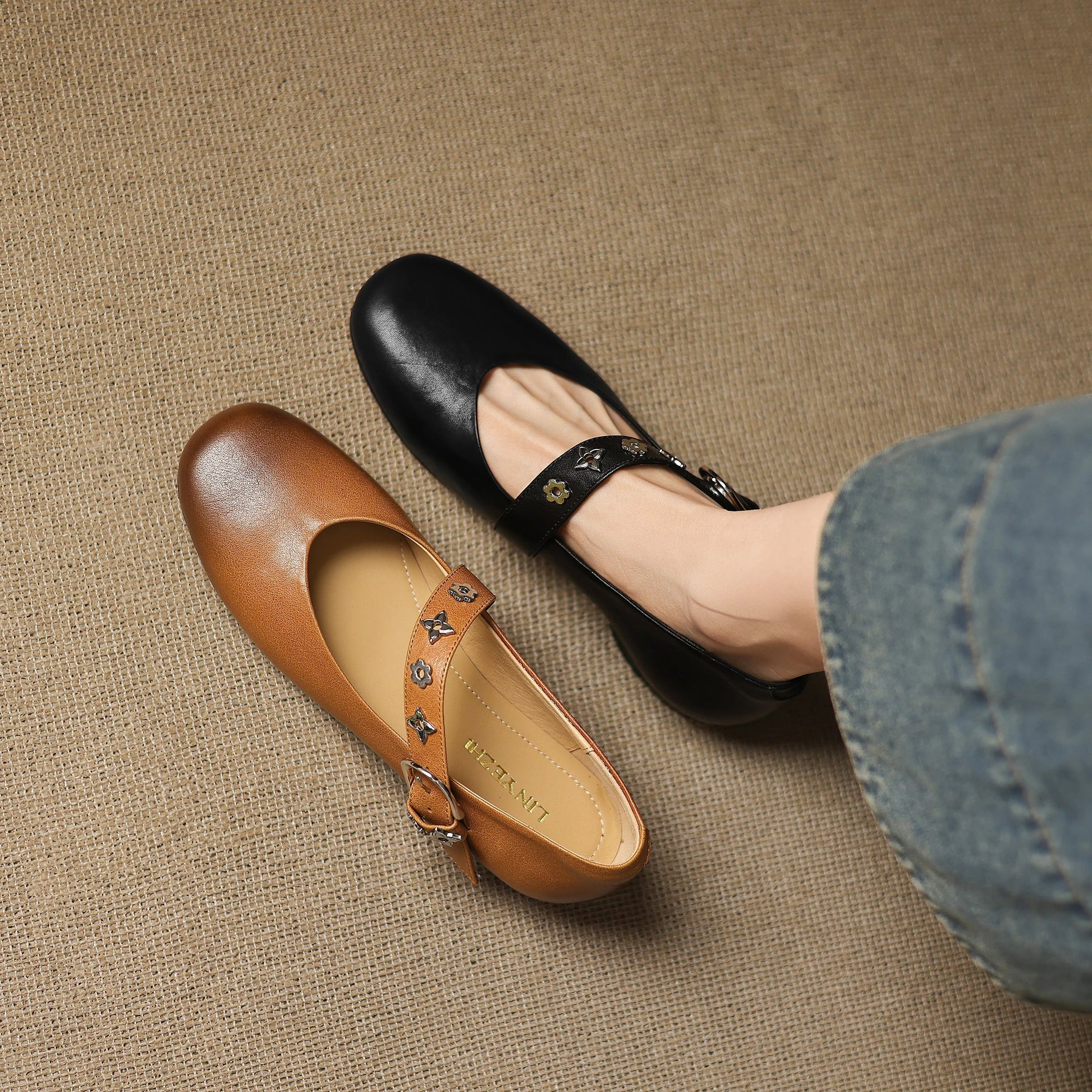 Ella | Studded Mary Jane Flats