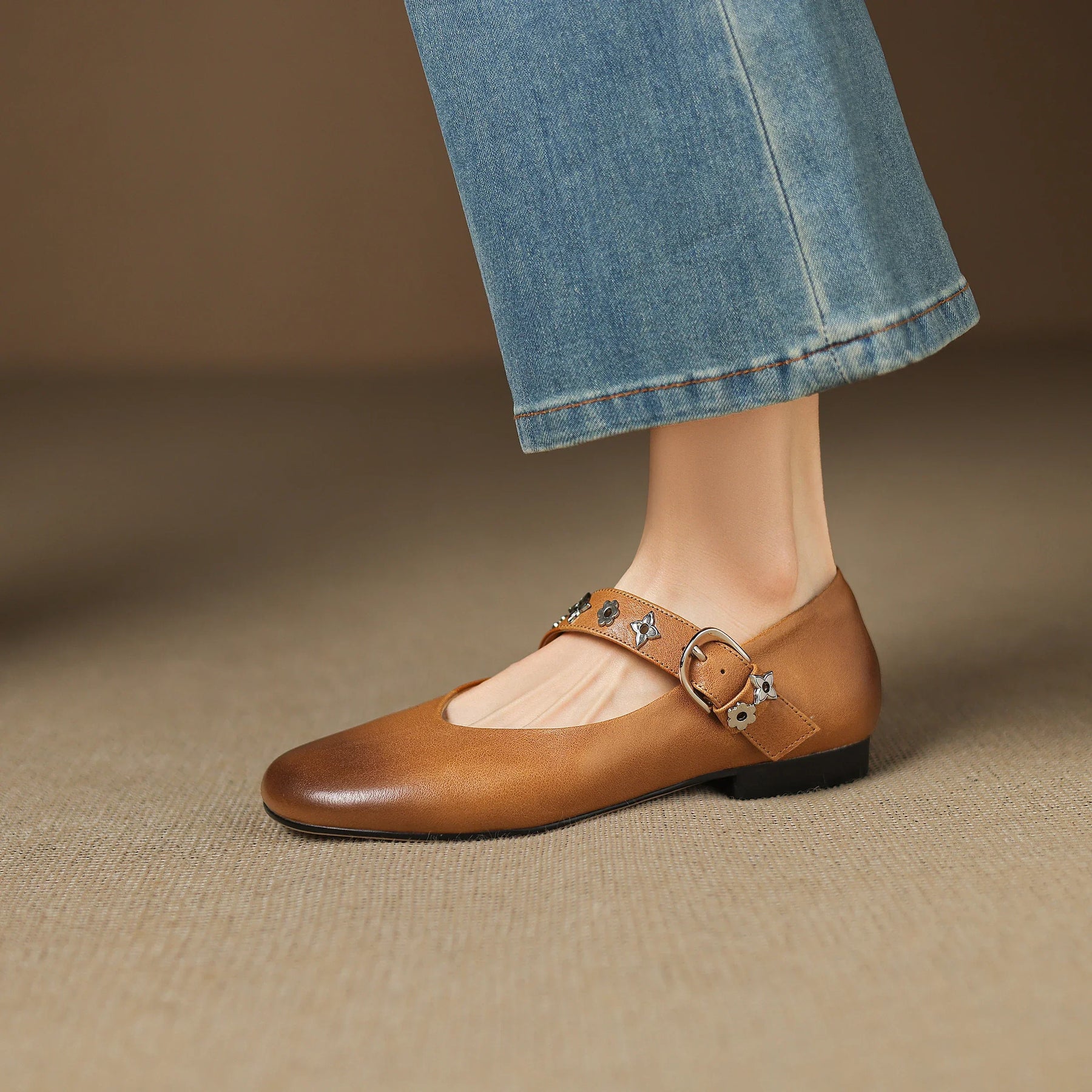 Ella | Studded Mary Jane Flats