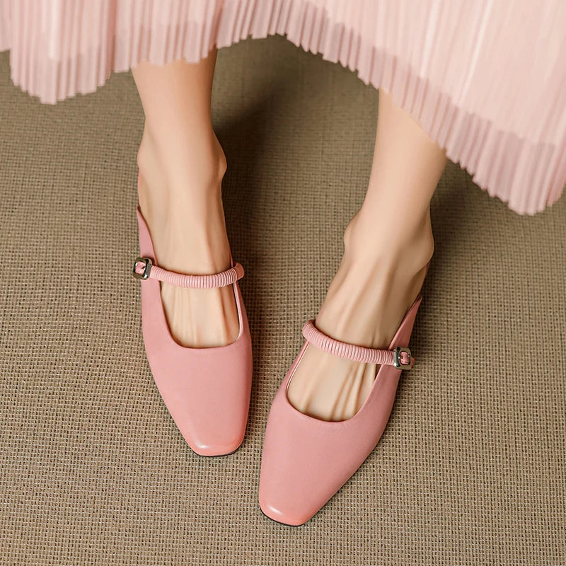 Alba | Mary Jane Block Heel Mules