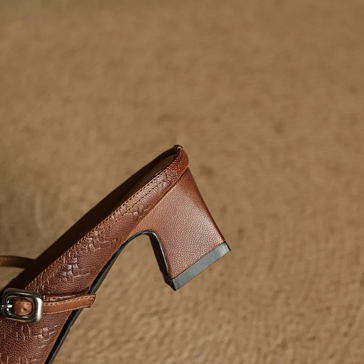 Iza | Classic Mary Jane Mule Heels