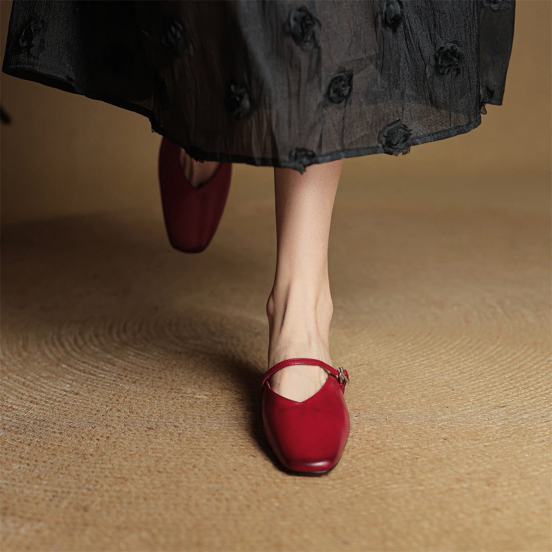 Hera | Square-Toe Mary Jane Mules
