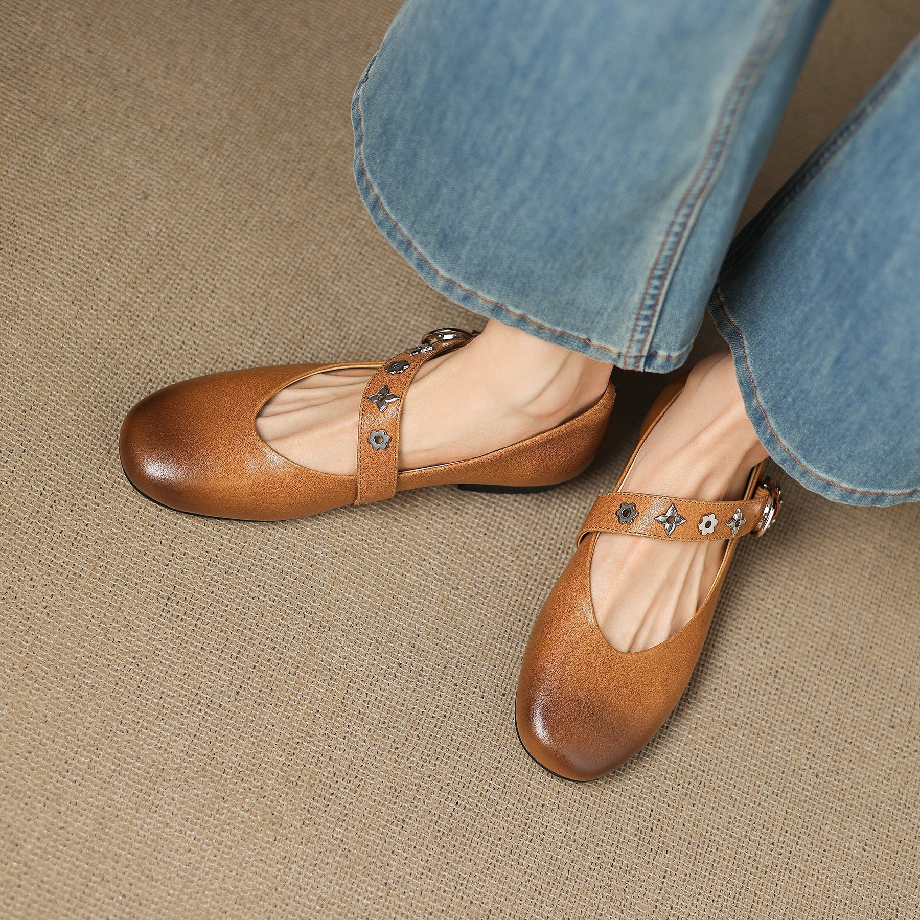 Ella | Studded Mary Jane Flats