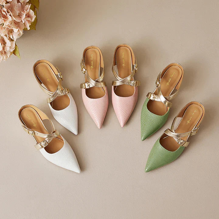 Patricia | Elegant Cross-Strap Mule Heels