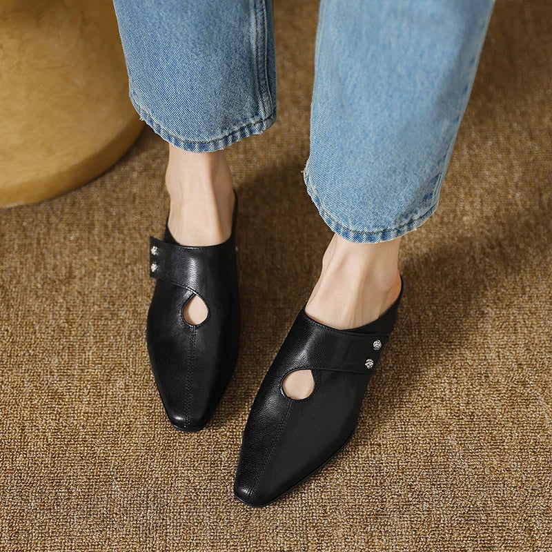 Sofia | Cutout Pointed-Toe Mules