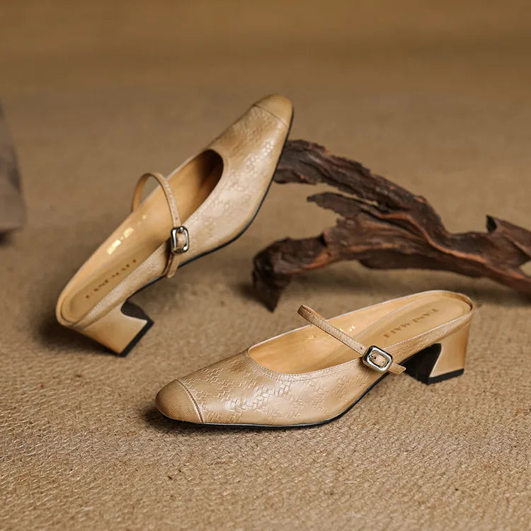 Iza | Classic Mary Jane Mule Heels