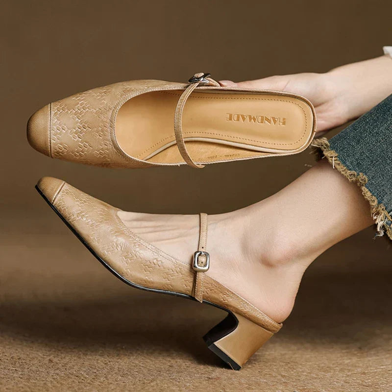 Iza | Classic Mary Jane Mule Heels