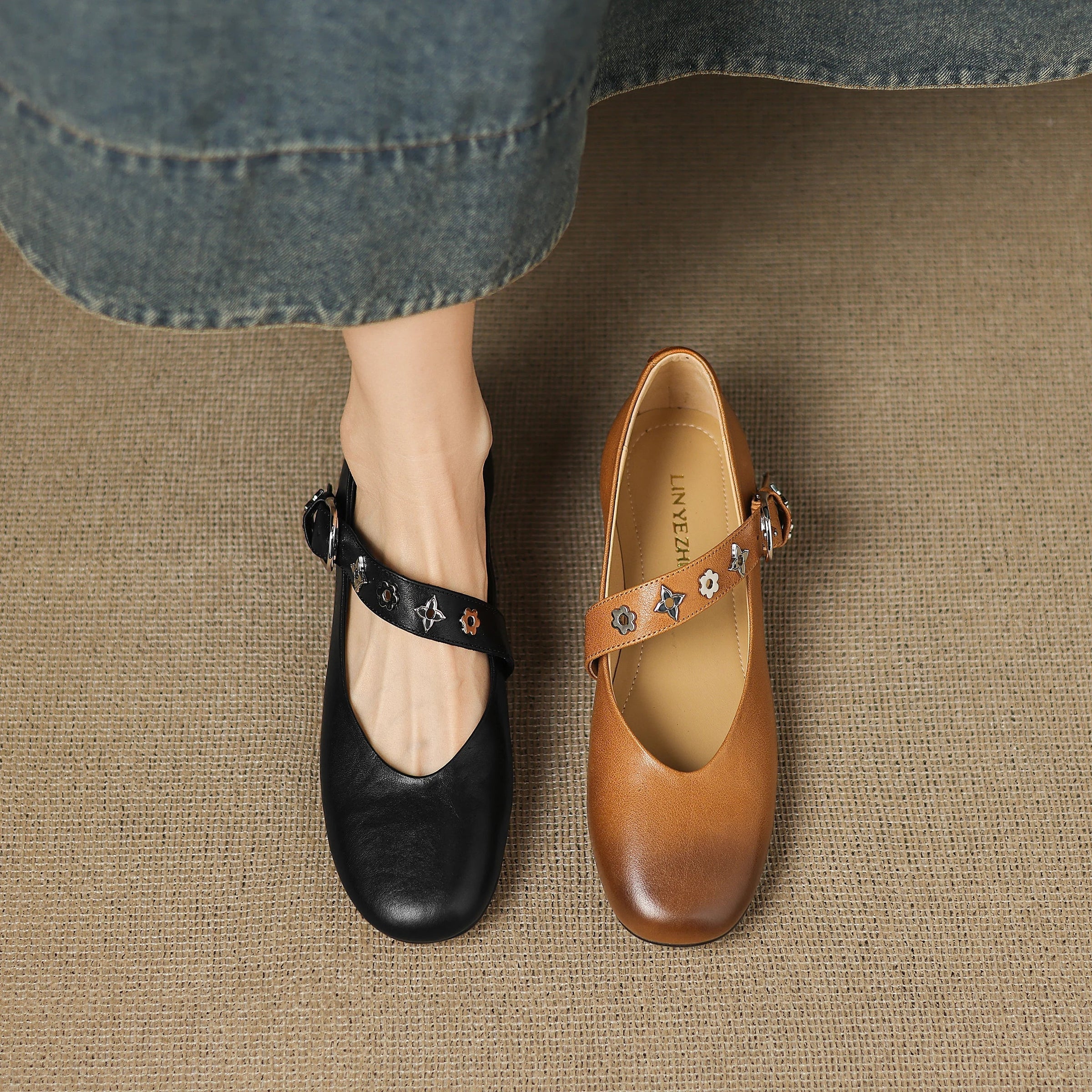 Ella | Studded Mary Jane Flats