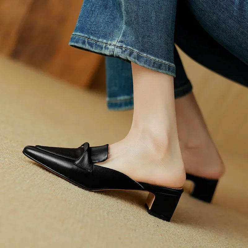 Yetti | Elegant Bow Mule Heels