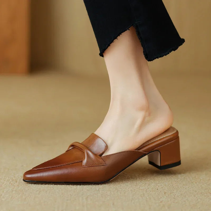 Yetti | Elegant Bow Mule Heels