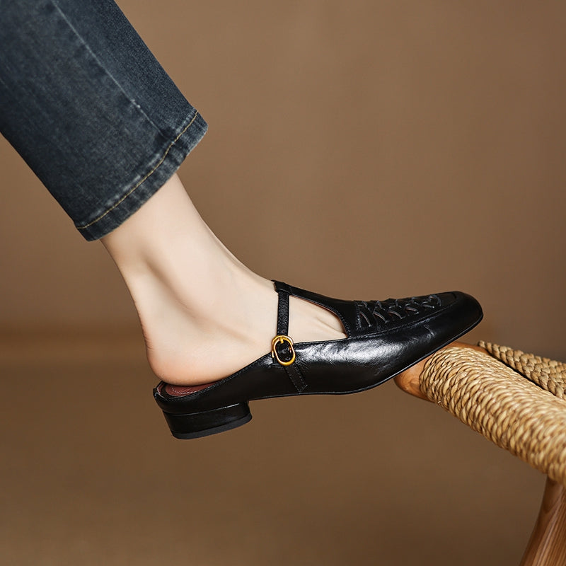 Margie | Woven Mary Jane Mules