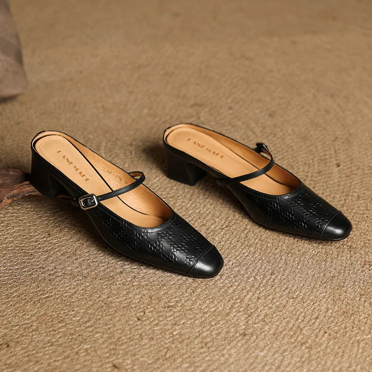 Iza | Classic Mary Jane Mule Heels