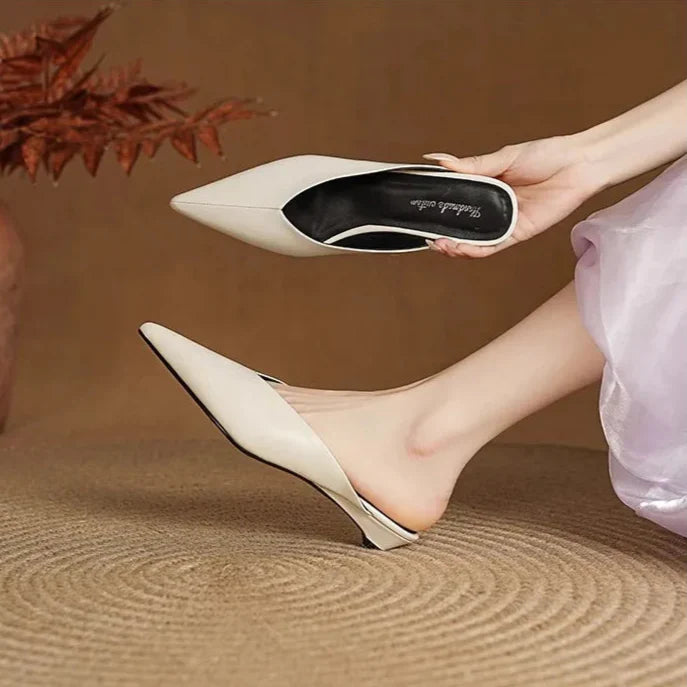 Sofieya | Pointed-Toe Leather Mules