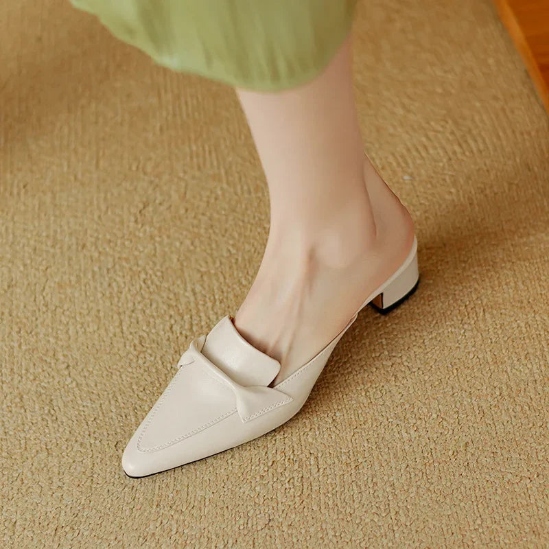 Yetti | Elegant Bow Mule Heels